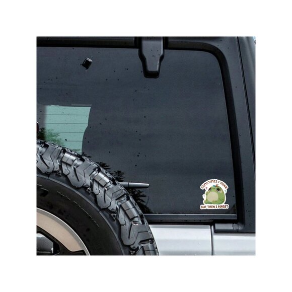1PC Think But Then I Forget Waterproof Sticker Funny Frog Vinyl Sticker - Picture 6 of 10